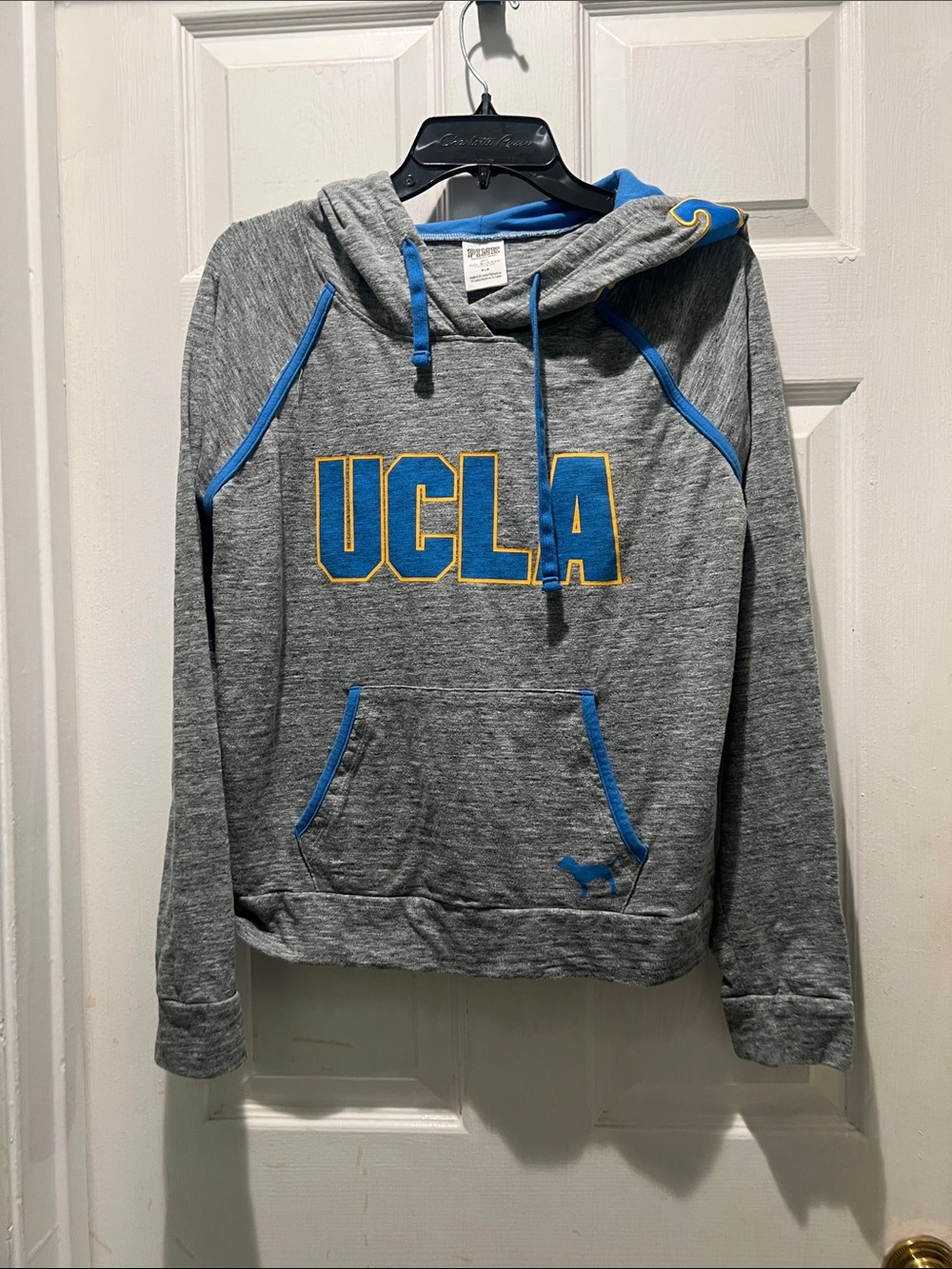 PINK Victoria's Secret Gray Crewneck Hoodie with Blue and Gold UCLA Logo